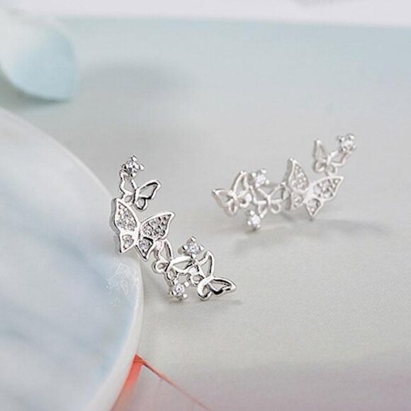 Jewelry - 🌸Glitter Hollow Butterflies 18k Gold Plated Butterfly Earrings Women, UNVN12425